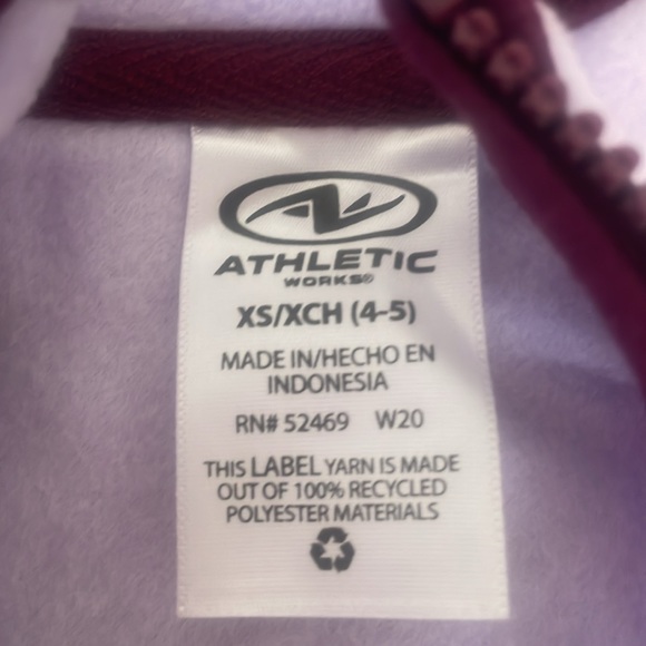 ATHLETIC WORKS FLEECE PURPLE JACKET - Picture 5 of 6